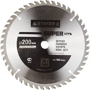 STAYER Opti Line 200 x 32 мм 36Т, диск пильный по дереву 3681-200-32-36