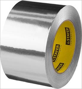 STAYER ProTape, 75 мм, 50 м, до 120 °С, самоклеящаяся алюминиевая лента, Professional (12268-75-50)