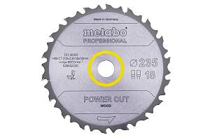 Пильное полотно «power cut wood — professional», 235x30, Z18 FZ/FA 10° (628492000) Metabo