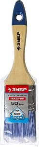 ЗУБР АКВА, 50 мм, 2″, светлая искусственная щетина, деревянная ручка, для воднодисперсионных и акриловых ЛКМ, плоская кисть (4-01007-050)