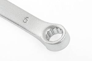 Ключ комбинированный, 6 мм, CrV, матовый хром Stels